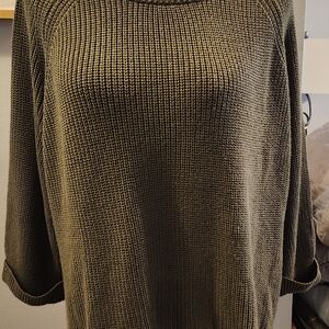 Elegant Olive Women's Crew Neck Sweater